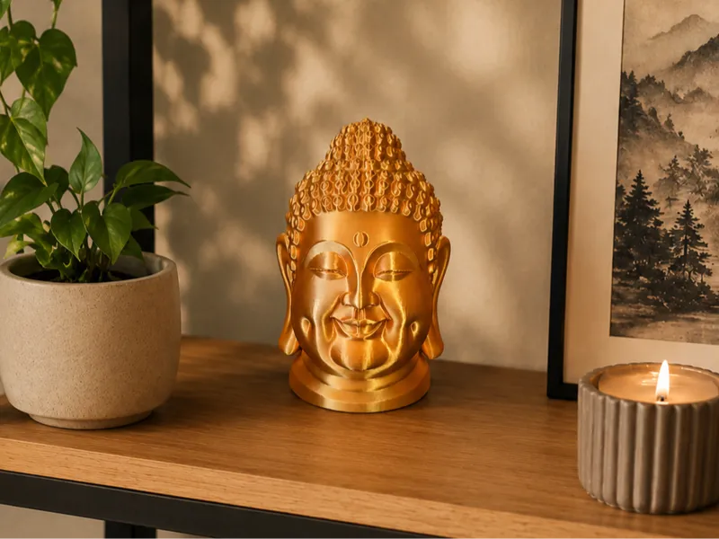 Lächelnder Deko Buddha Kopf
