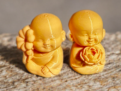 Zwei fröhliche mini Buddhas (1Std. ca)