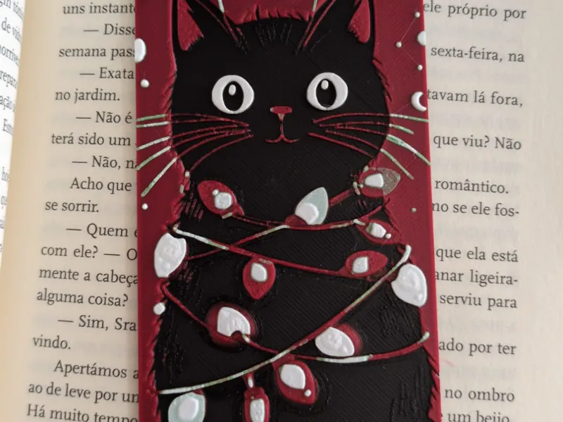 Christmas Cat Bookmark Hueforge