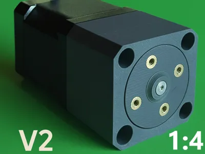 Compact 1:4 Gearbox NEMA 17 with Insert Coupling