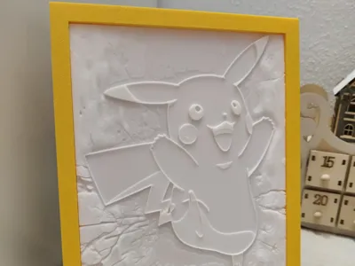 Pikachu Lithophane with frame