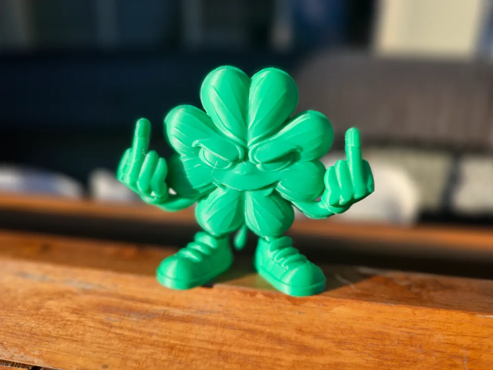 Four Rude Finger Rude 4 leaf clover with middle fingers - Free 3D Print Model - MakerWorld