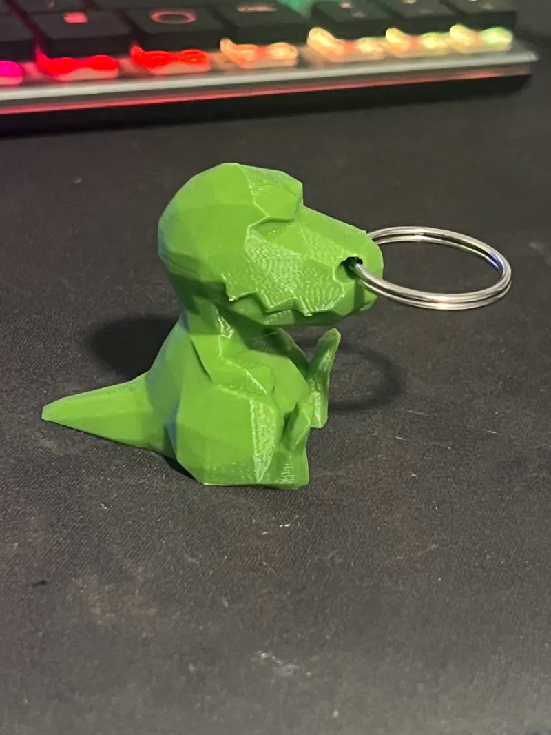 cute low poly t-rex keychain