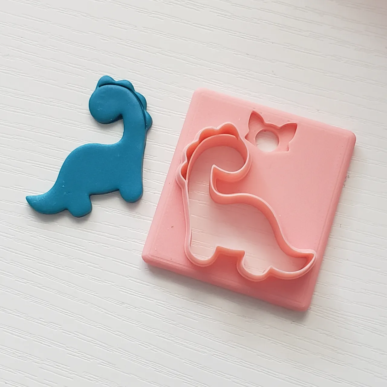Cute Simple Dinosaur 1 Polymer Clay Earring Cutter view 2