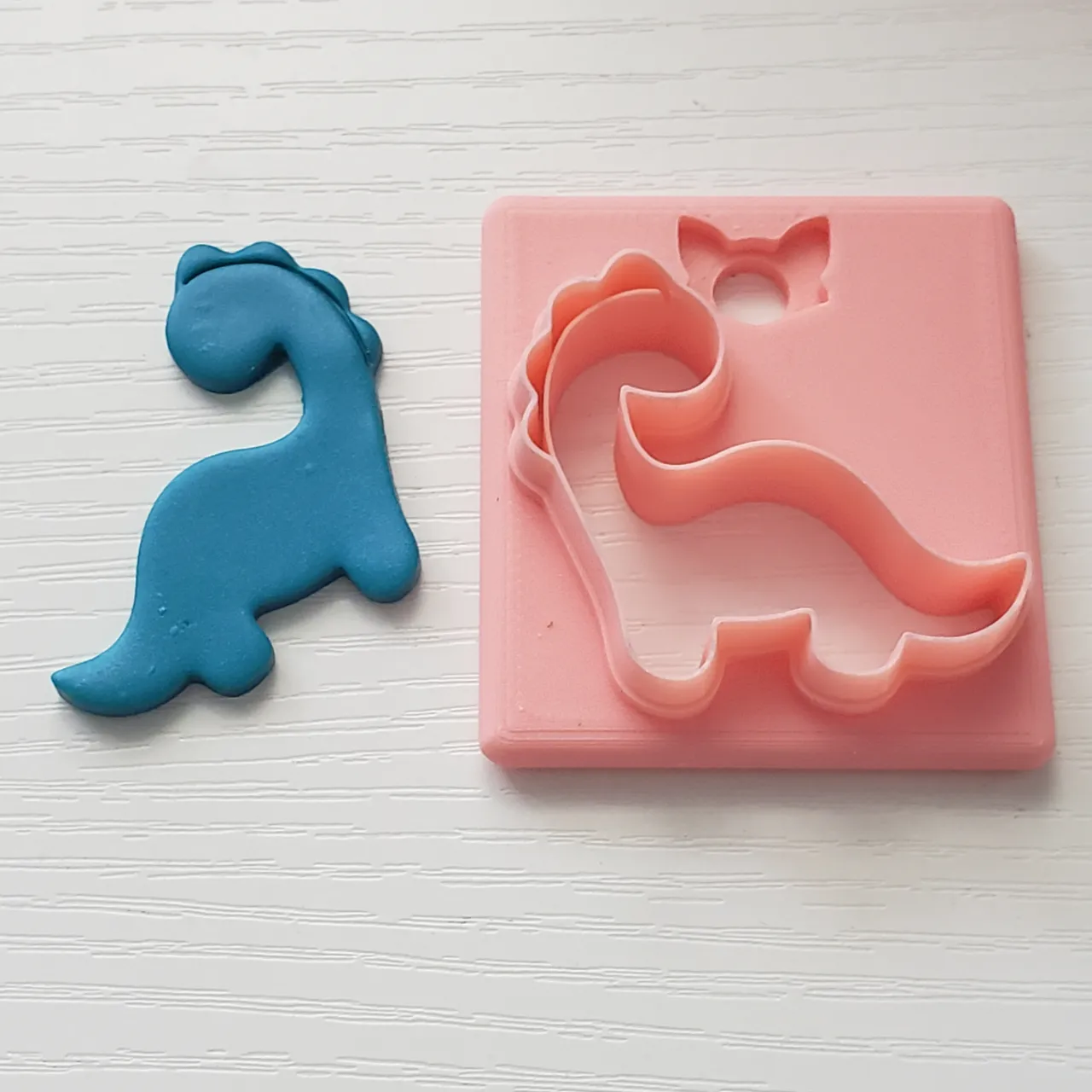 Cute Simple Dinosaur 1 Polymer Clay Earring Cutter view 3