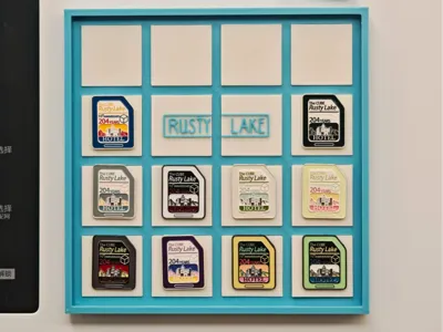 Metal badge storage display frame