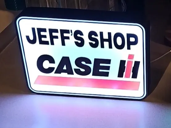 Case IH Light Box with Customizable Text