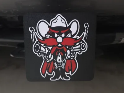 Raider Red Texas Tech Trailer Hitch Cover