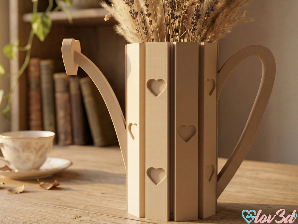 Heart Picket Fence Watering Can Decor