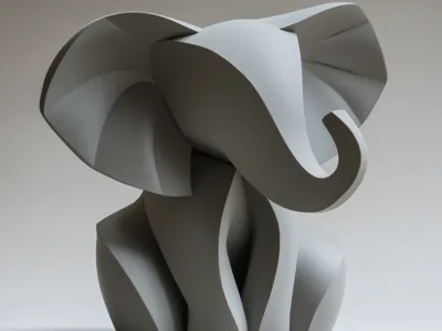 Minimalist Elephant Sculpture- Modern Accent Piece