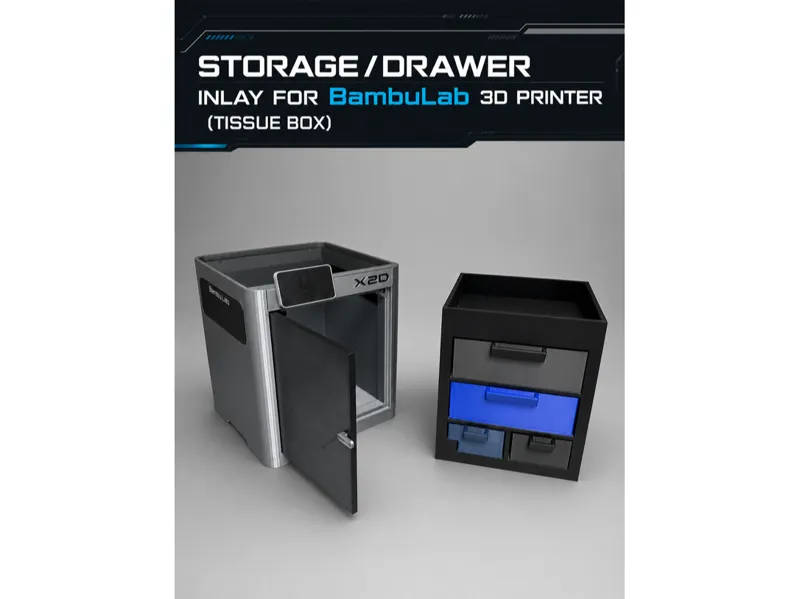 Drawer Storage Organizer Inlay for Tissue Box
