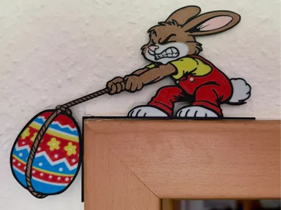 Door Frame - Rabbit vs. Egg Decoration