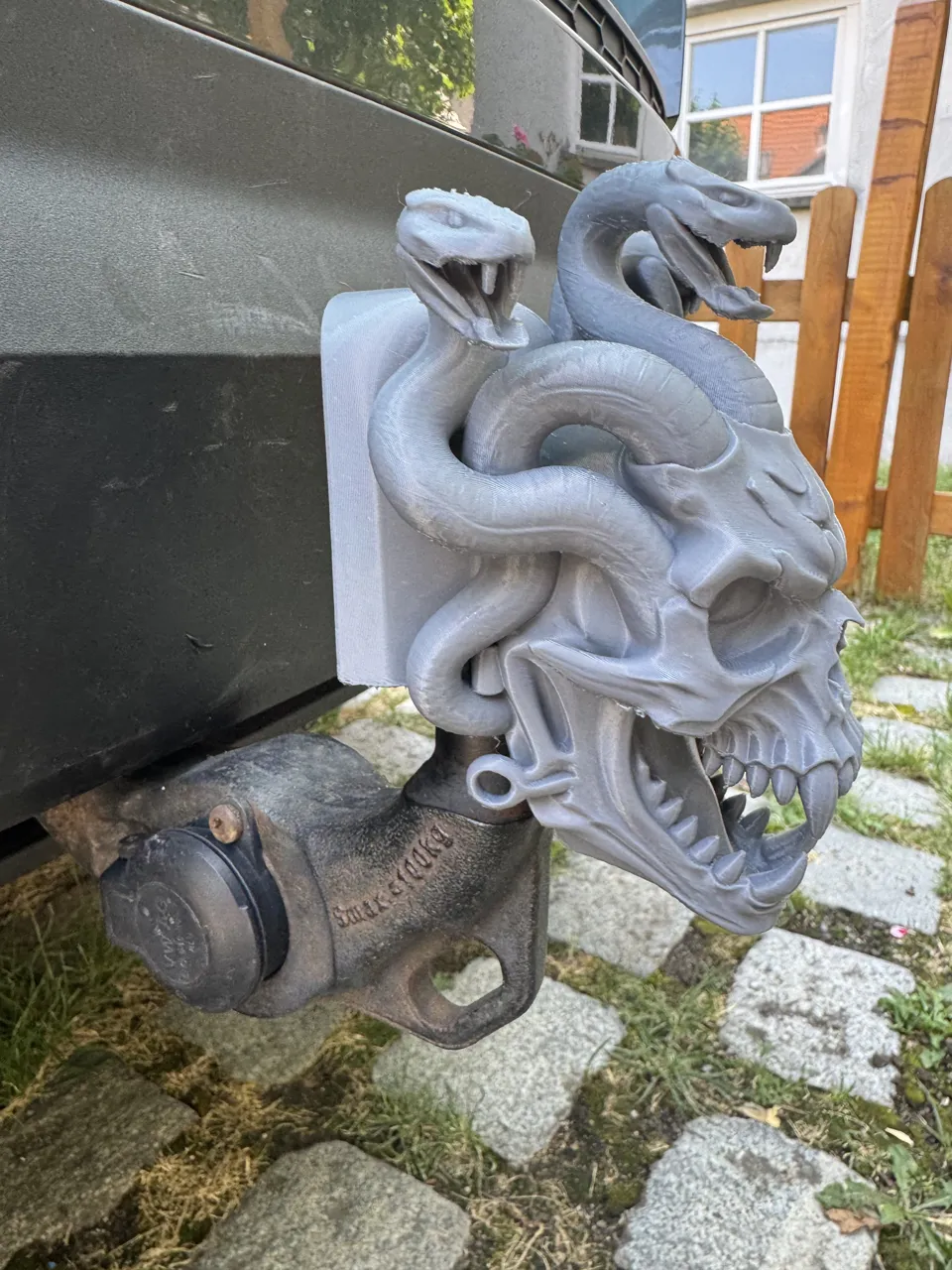 Medusa Snake Skull Tow Hitch Cover view 3