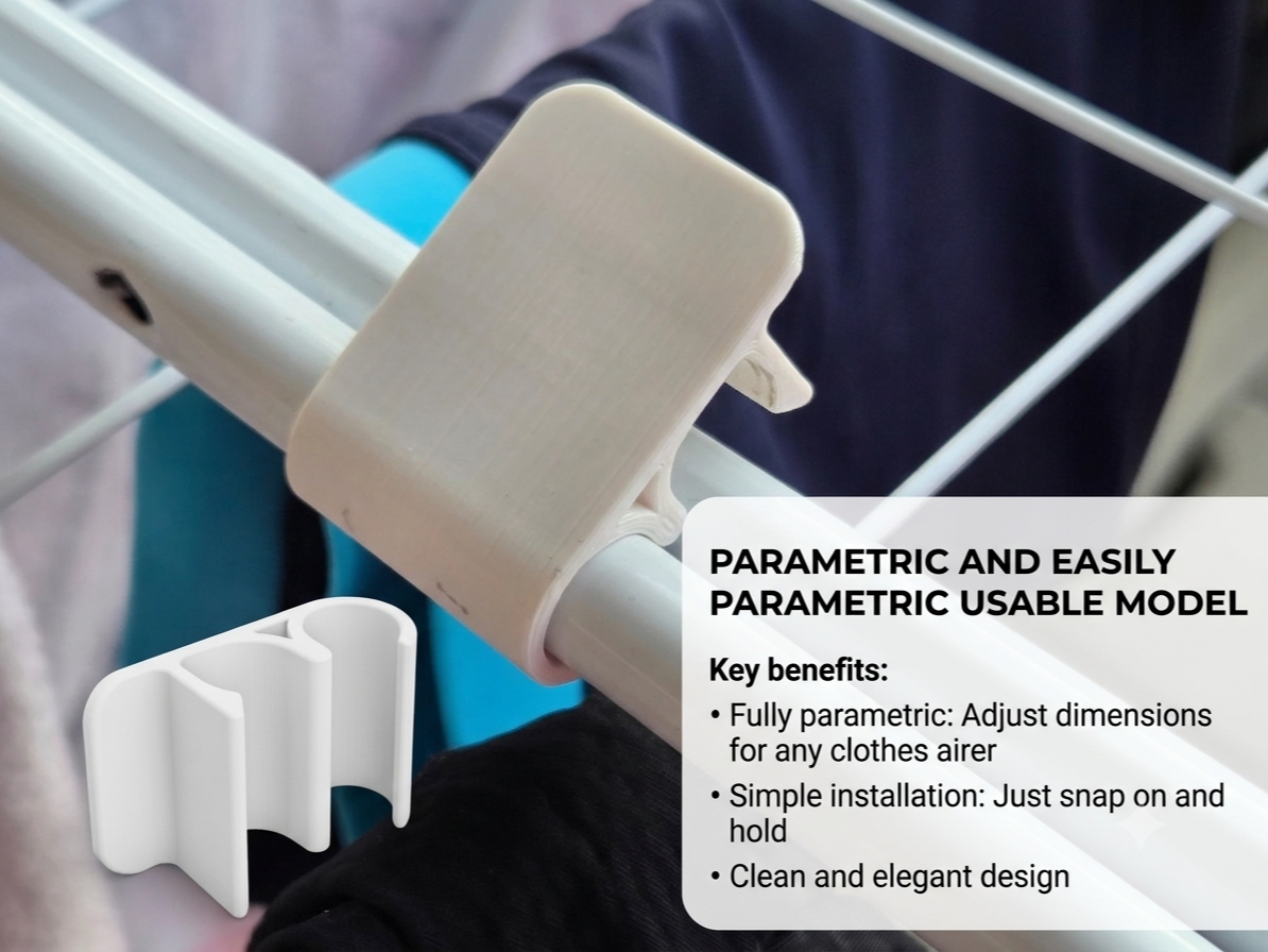 Drying rack locking clip - parametric