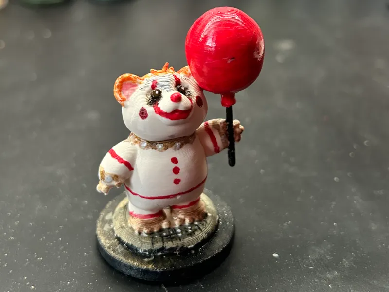 Penny the bear with a balloon