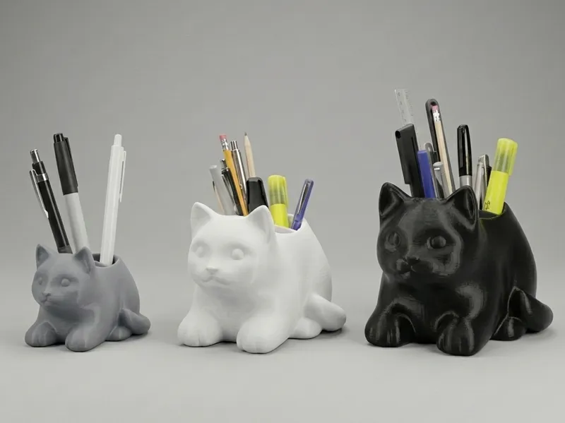 Minimalist Cat Desk Organizer / Pen Holder