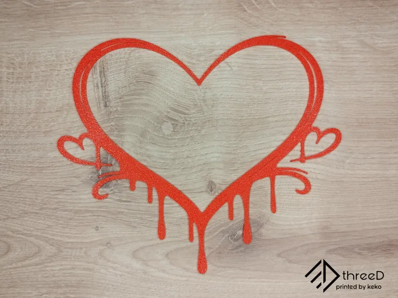 Dripping Outline Heart | Love Wall Art