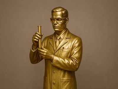 Oscar statuette scientist