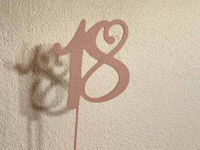 18 Cake Topper with Heart