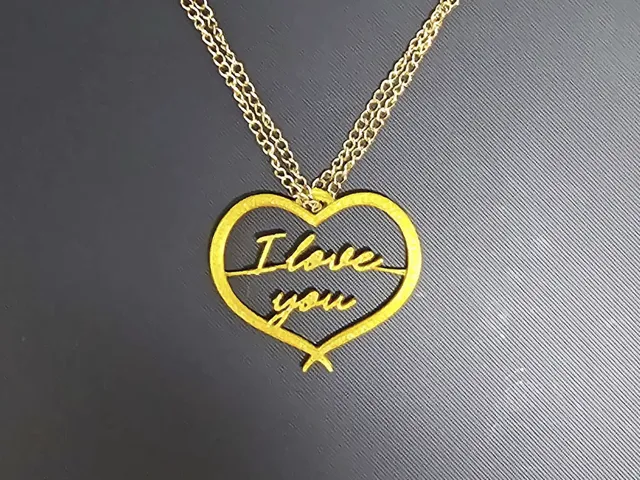 I love you heart pendant for a necklace or earring