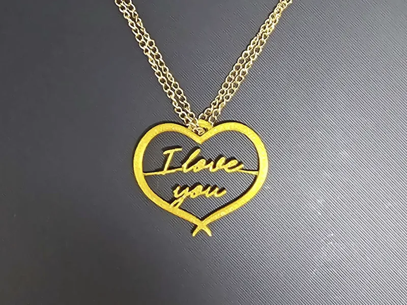 I love you heart pendant for a necklace or earring