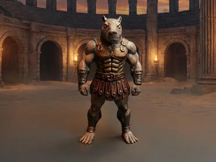 Capybara Gladiator Arena Champion Krieger Tabletop