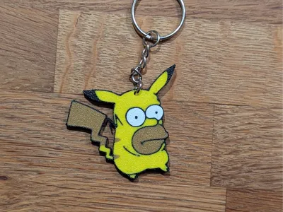 Pikachu Homer Pikadoh Homerchu - Keychain