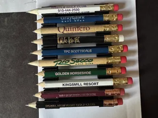 Golf Pencil Display with mounting holes