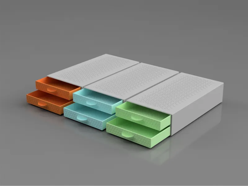 Kompakte Auszug-Box 2 Ebenen für Kleinteile V2