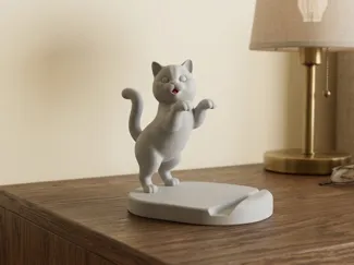 British shorthair cat phone holder vertical
