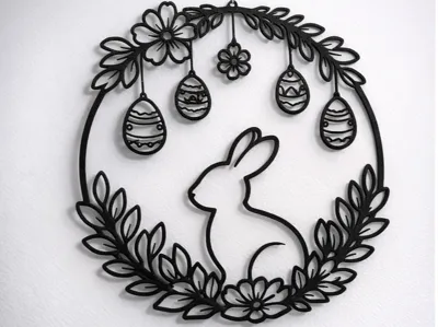 Easter Bunny Wreath – Filigrane Oster-Wanddeko