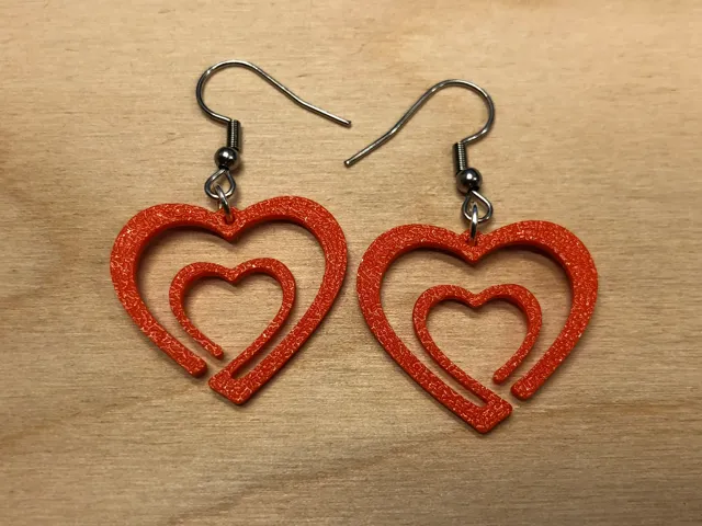 Two hearts Valentines earrings