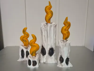 Cute spooky Halloween candle family decoration