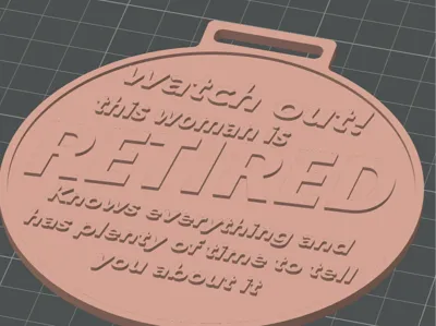 medal for retired collegue: fun thank you
