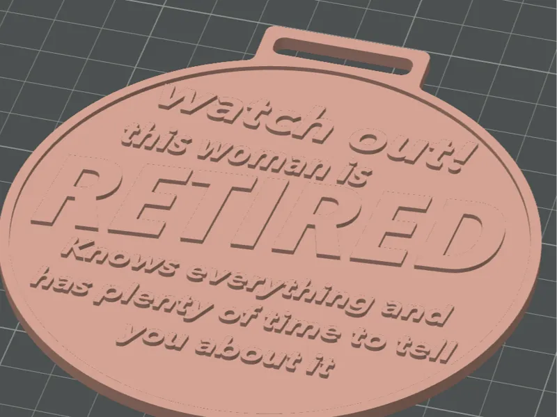 medal for retired collegue: fun thank you
