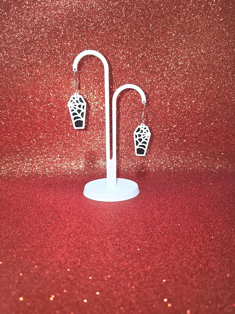 Halloween coffin earrings view 3