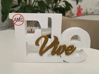 letreiro Ele vive sem AMS sem colar