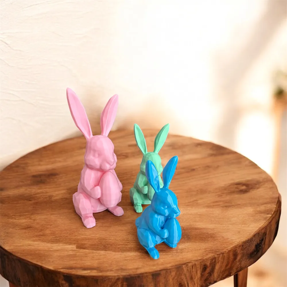 Geometric Easter Bunny with Egg - Free 3D Print Model - MakerWorld