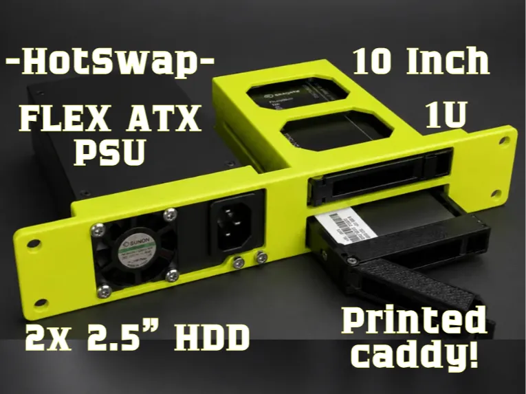 10" Rack 1U Flex PSU & Dual Hot-Swap Drive Panel