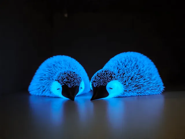 趴下的绒毛小企鹅