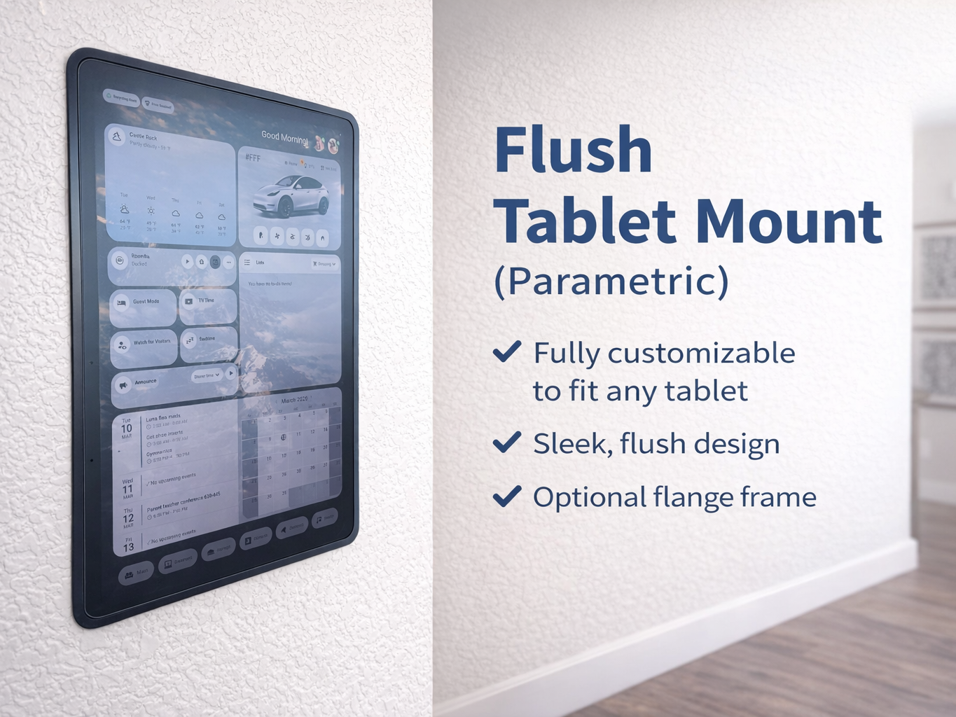 Flush Tablet Mount (Parametric)