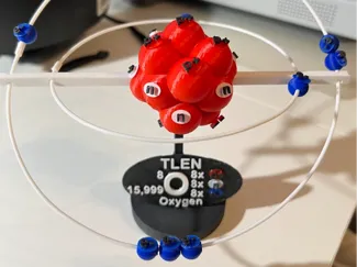 Oxygen Atom model with labels