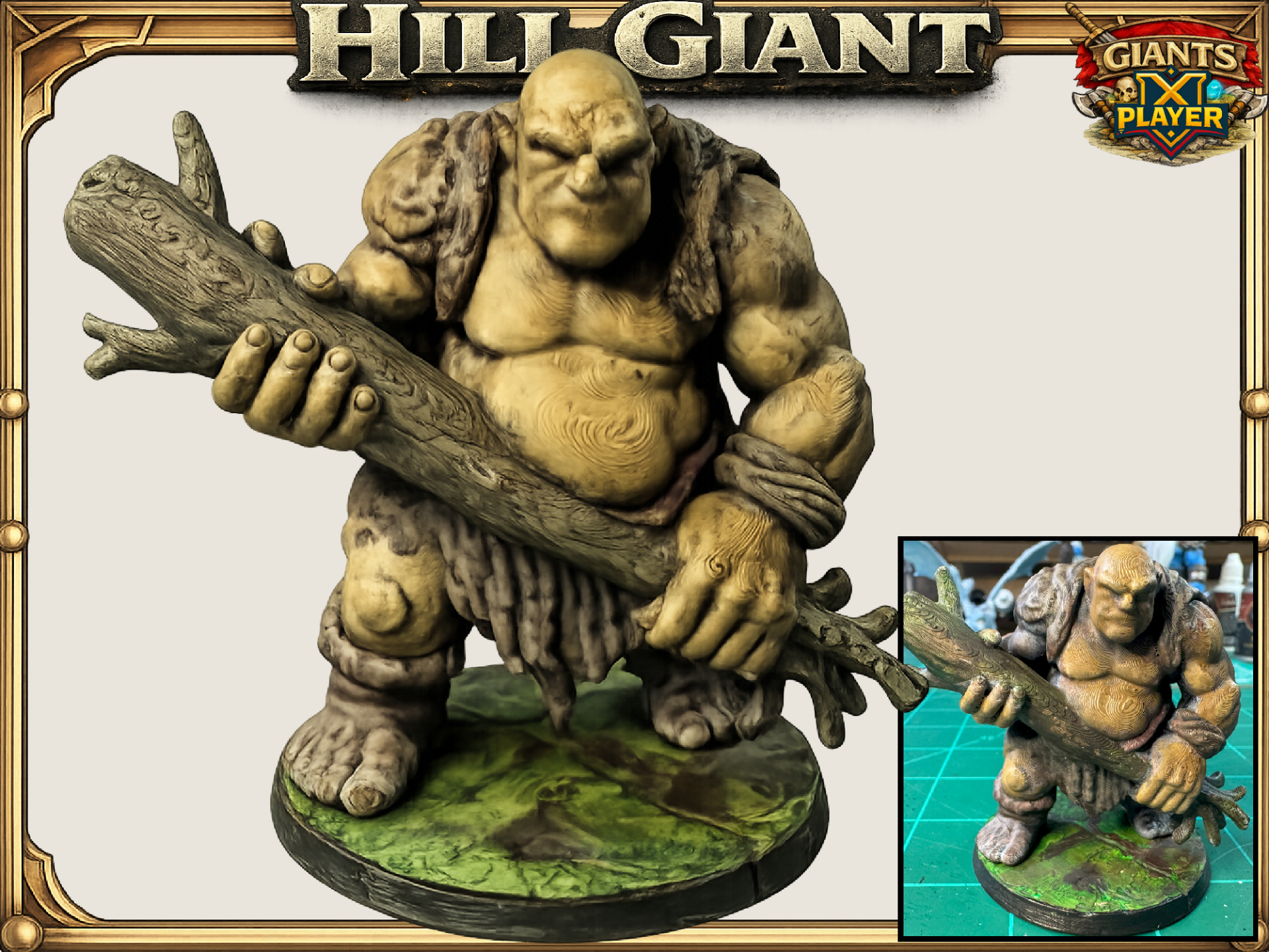 Hill Giant with tree club: DnD D&D Pathfinder Mini