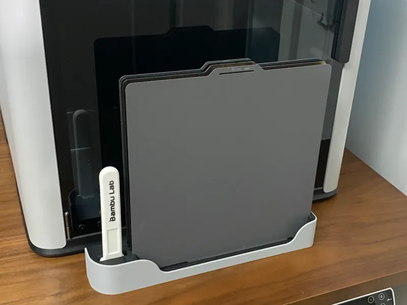 Plate holder for P2S X2D plates w. scraper holder