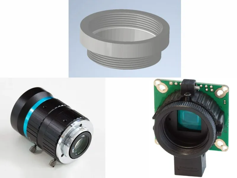 Rasp. Pi HQ Camera to C-Mount Lens Adapter Ring
