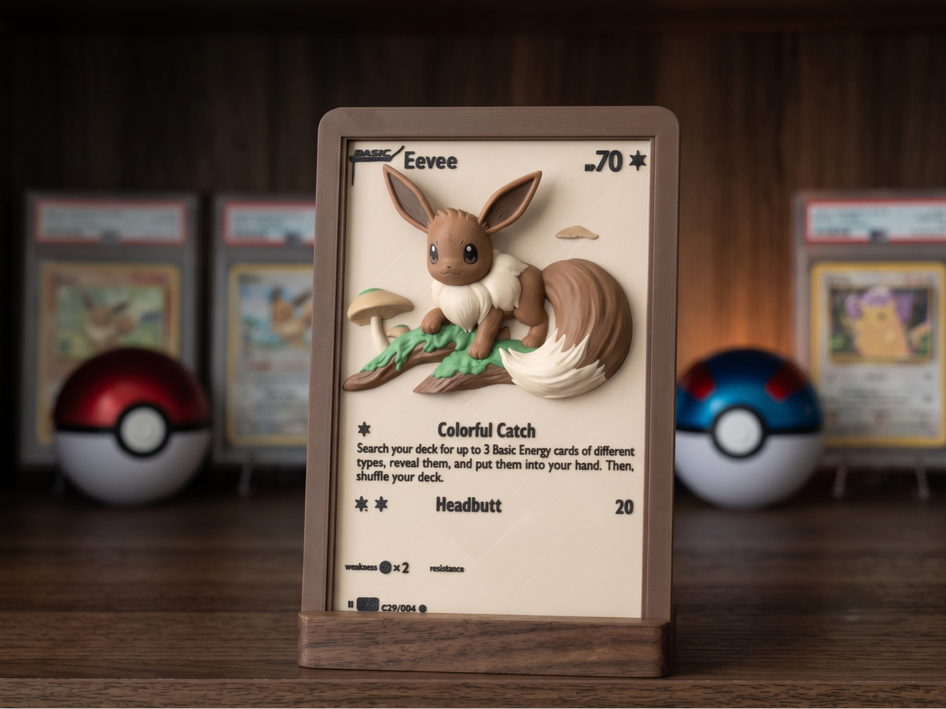 Eevee Cozy Forest TCG Relief Card