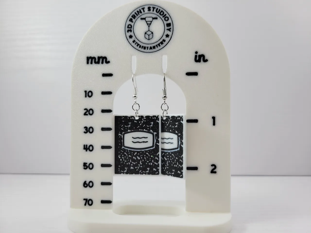 Composition Notebook Earrings Retro Teacher Gift view 2
