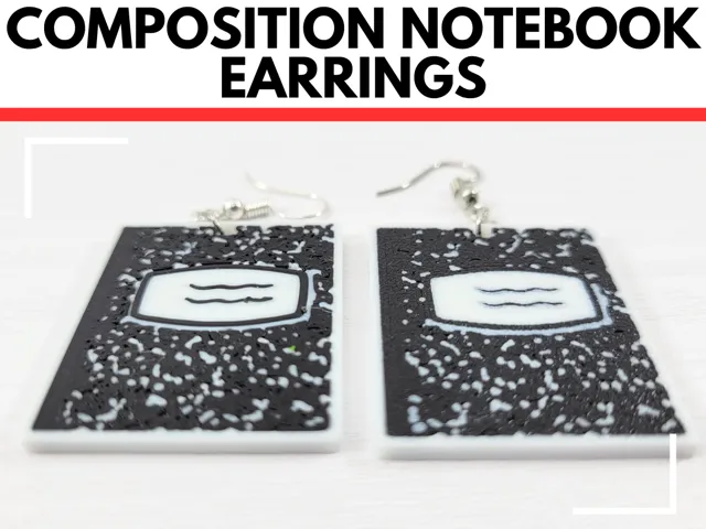 Composition Notebook Earrings Retro Teacher Gift