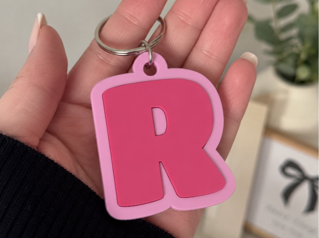 Chunky Initial Keyring – Customisable A–Z - 1