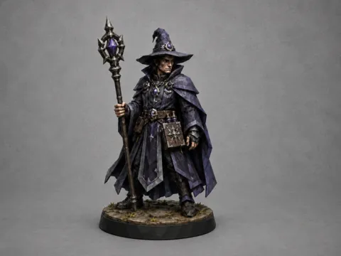 Escenografía en miniatura: Dunkler Zauberer DnD Tabletop Magic Miniatur — referencia de MakerWorld